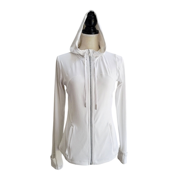 Lululemon Hooded Define Jacket White Nulu Size 8 Yoga Running Travel - Picture 1 of 15